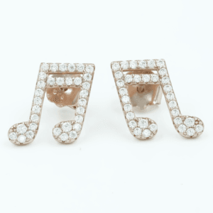 Silver Rose Gold Music Studs