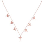 "Elegant butterfly pendant necklace in rose gold finish"