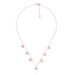 "Elegant butterfly pendant necklace in rose gold finish"