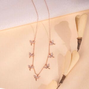 Butterfly Charm Rose Gold Necklace