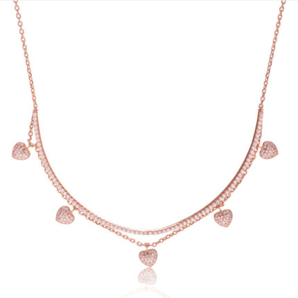 "Romantic necklace featuring a glittering heart pendant for a touch of shine"