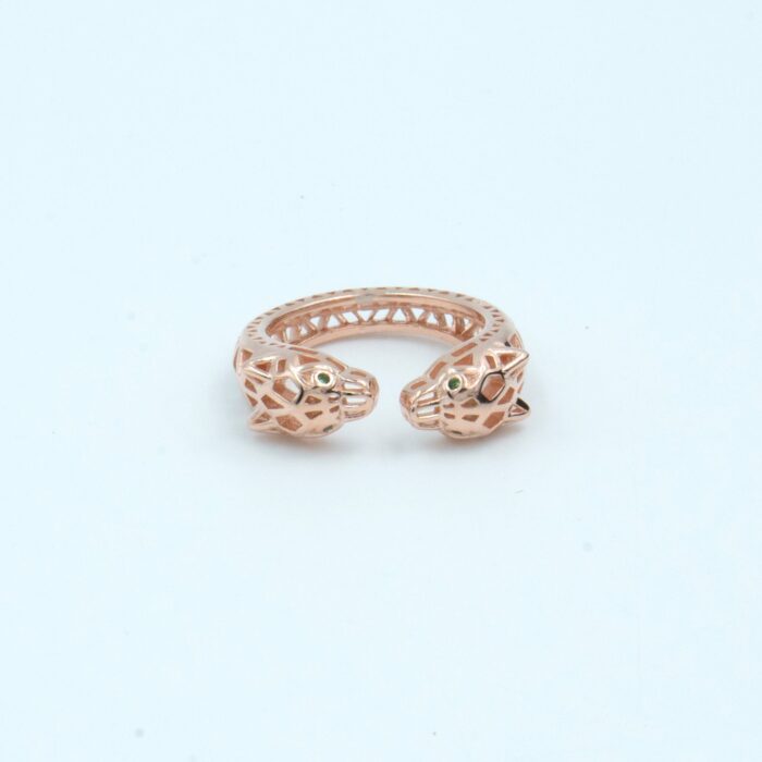 Rose Gold Panther Head Ring