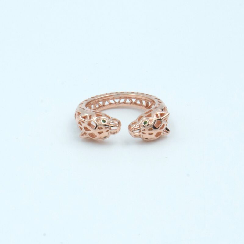Rose Gold Panther Head Ring