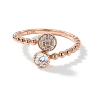 Dual Sparkle Silver Ring