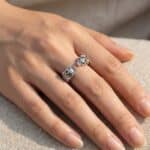 Dual Panther Head Ring Silver - Image 2