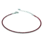 Red Stone Silver Chain Bracelet - Image 2