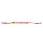 Om Shining Rakhi – Handwoven Thread with Silver & Stone Floral Charms - Image 5