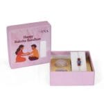 Rudraksha Evil Eye Rakhi – Silver Chain with Protective Charm - Image 5