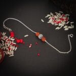 Twin Rudraksha Silver Bracelet with Antique Charm - Image 4