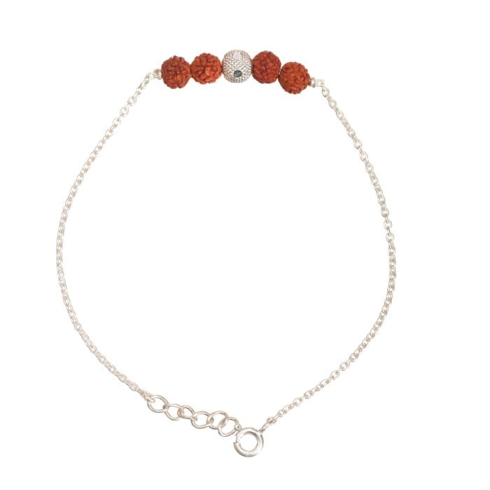 WhatsApp Image 2025-07-30 at 14.13.55_19e899f1 Yin-Yang Rudraksha Rakhi – Silver Chain with Spiritual Balance Beads - Image 1