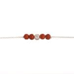 Yin-Yang Rudraksha Rakhi – Silver Chain with Spiritual Balance Beads - Image 4