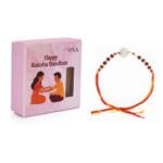Divine Ganesha Rudraksha Rakhi – Silver Charm with Sacred Beads - Image 4