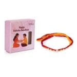 Om Motif Traditional Rakhi with CZ Stones - Image 4