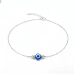Silver Beads evil eye