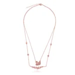 Rose Gold Layered Swan Necklace - Image 5