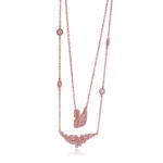 Rose Gold Layered Swan Necklace - Image 3