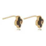 Black Clover Stone Stud Earrings - Image 3