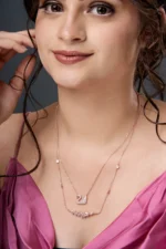 Rose Gold Layered Swan Necklace - Image 2