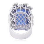 Royal Blue Emerald-Cut Silver Ring - Image 5