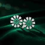 Dual Floral Green Stone Silver Ring - Image 6