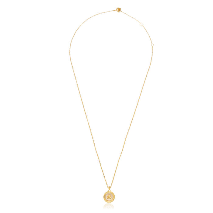 Gold Plated Silver Round Clover Pendant - Image 1