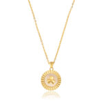 Gold Plated Silver Round Clover Pendant - Image 2