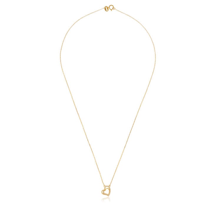 Gold-Plated Heart-Shaped Cubic Zirconia Necklace - Image 2