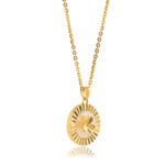 Gold Plated Silver Round Clover Pendant - Image 3