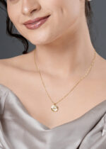 Gold Plated Silver Round Clover Pendant - Image 5