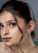 Emerald Green Flower Stud Earrings in 92.5 Sterling Silver - Image 5