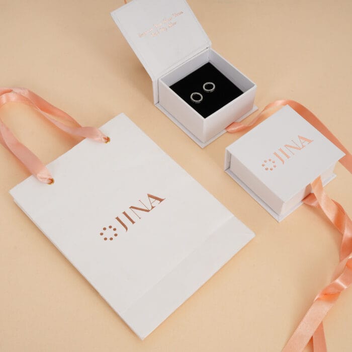 Sterling Silver Pave-Set Diamond Hoop Earrings - Image 5