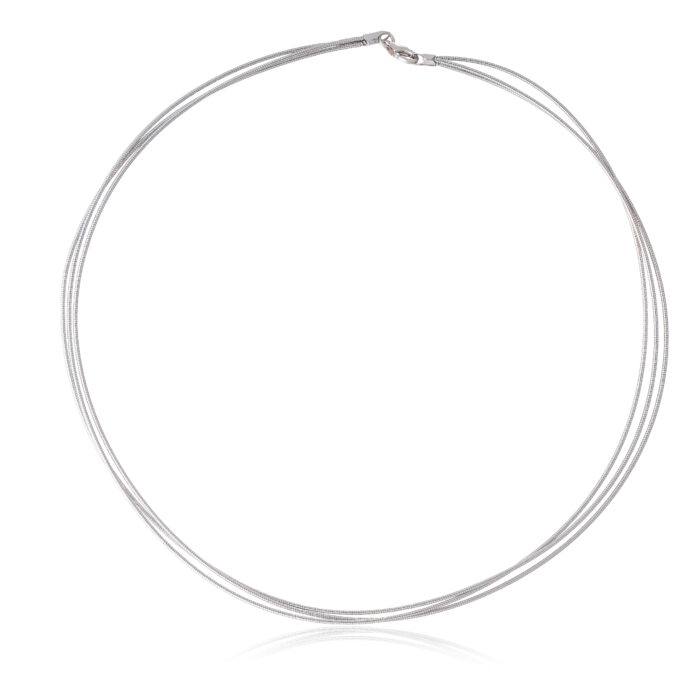 92.5 Sterling Silver Triple Strand Necklace - Image 1