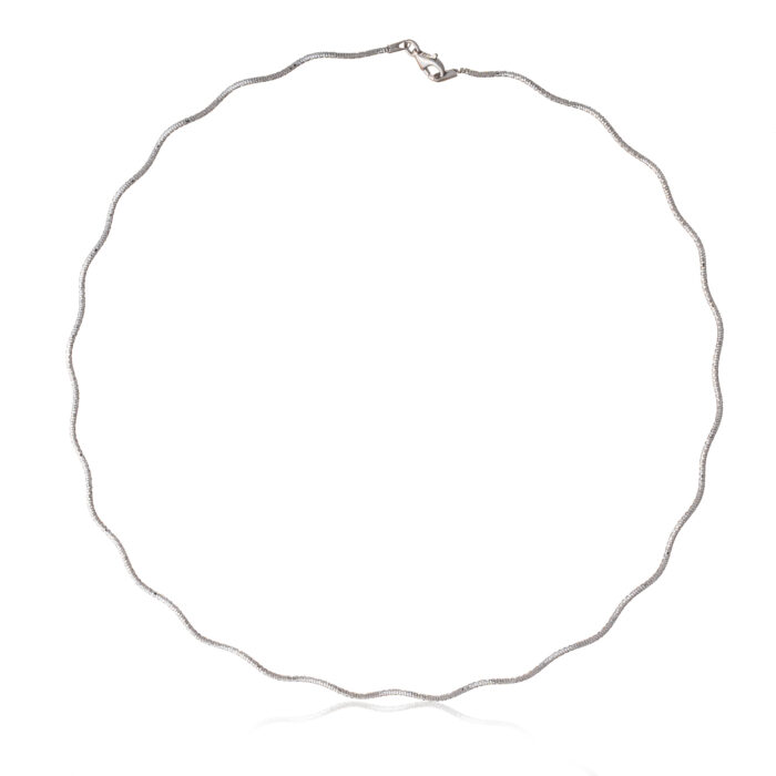 92.5 Sterling Silver Wavy Chain Necklace - Image 1