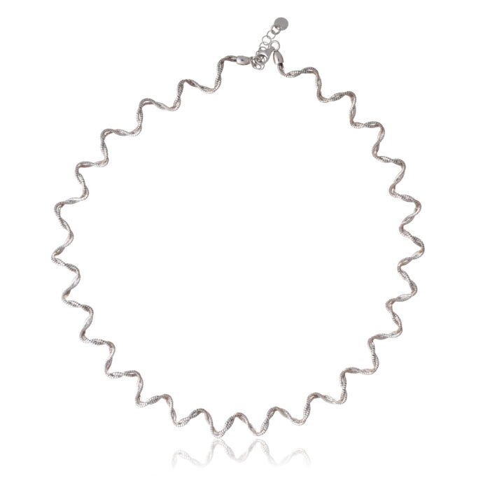 92.5 Sterling Silver Wavy Design Necklace - Image 1