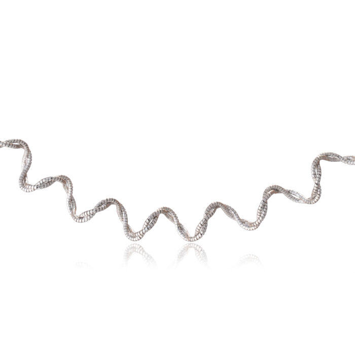 92.5 Sterling Silver Wavy Design Necklace - Image 2
