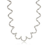 92.5 Sterling Silver Wavy Design Necklace - Image 3