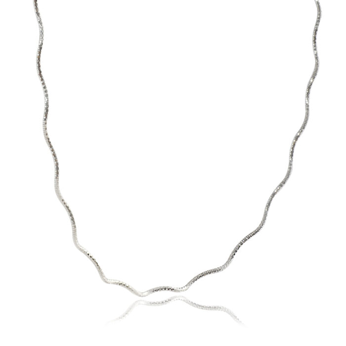 92.5 Sterling Silver Wavy Chain Necklace - Image 3