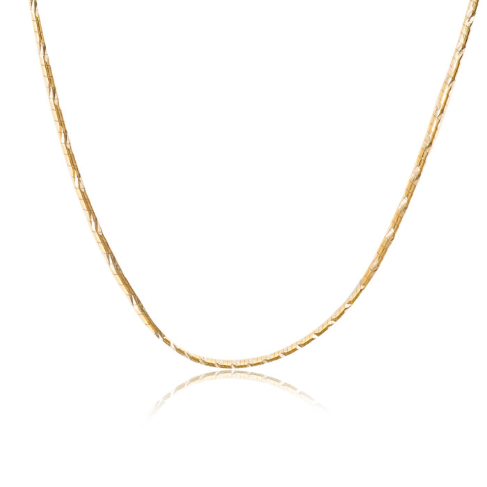 Gold-Plated Herringbone Chain Necklace - Image 3