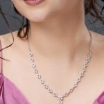 Silver Diamond Necklace Set
