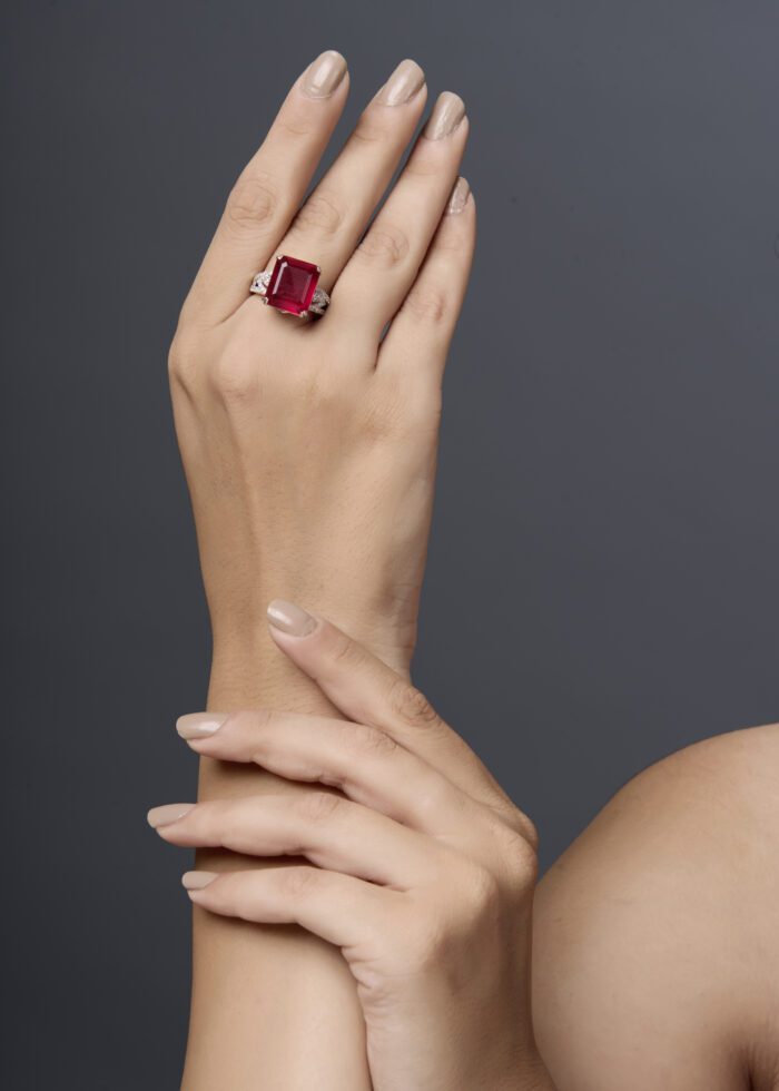 JINA 92.5 Sterling Silver Ruby and Diamond Ring - Image 6