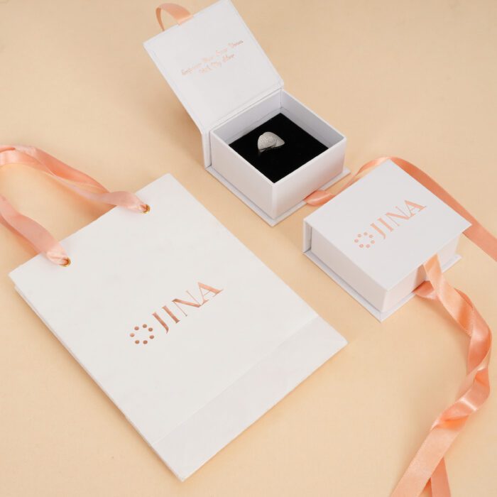 Pave CZ Leaf Statement Ring - Image 6