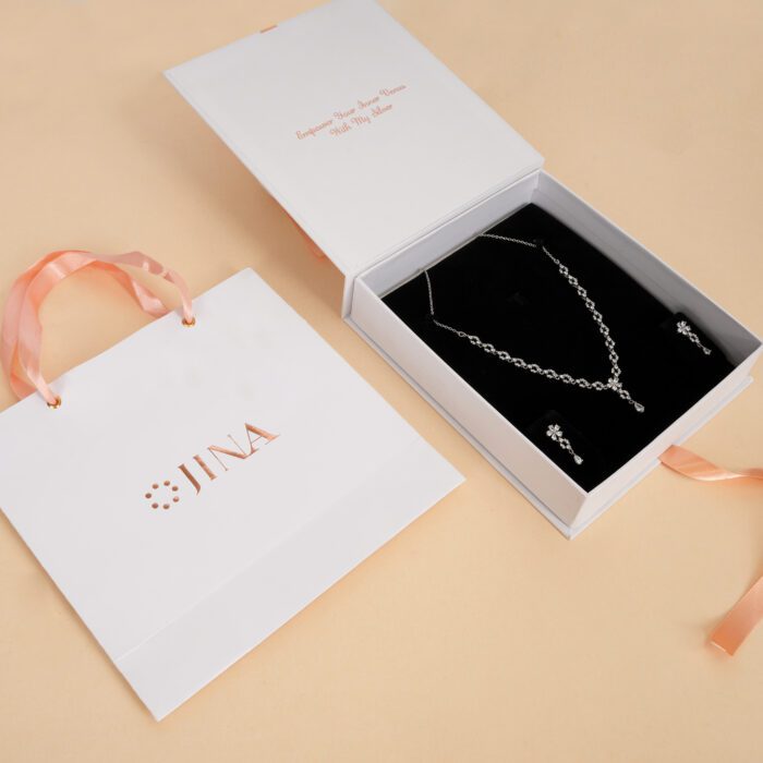 Floral Cluster with Teardrop Necklace Set