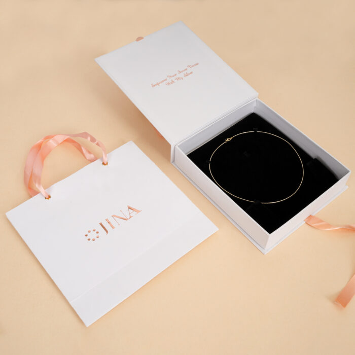 Gold-Plated Herringbone Chain Necklace - Image 6