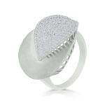 Pave CZ Leaf Statement Ring