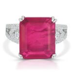 JINA 92.5 Sterling Silver Ruby and Diamond Ring - Image 2