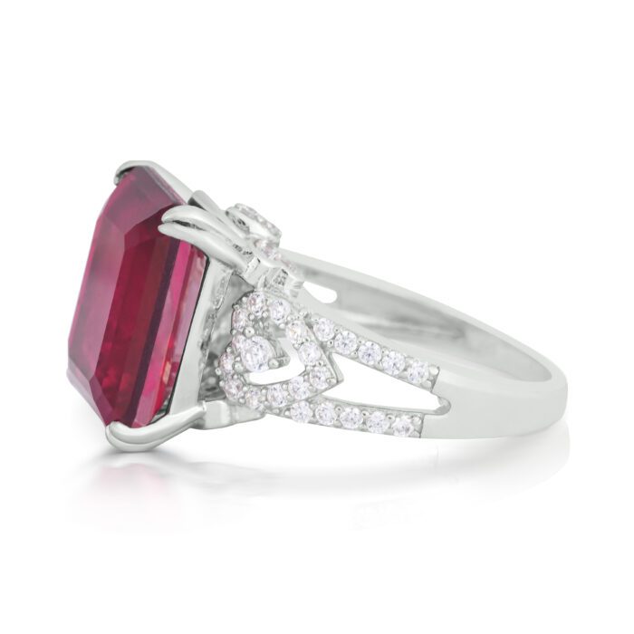 JINA 92.5 Sterling Silver Ruby and Diamond Ring - Image 3