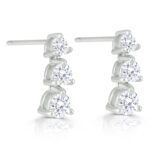 Sterling Silver Solitaire Graduated Necklace and Earrings Set - Image 5