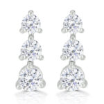 Sterling Silver Solitaire Graduated Necklace and Earrings Set - Image 6