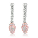 92.5 Sterling Silver & Rose Gold-Plated Charm Necklace and Earring Set - Image 4