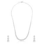 Sterling Silver Solitaire Graduated Necklace and Earrings Set - Image 7